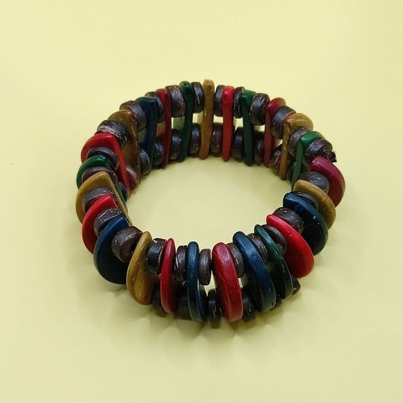 Wood Necklace & Bracelet Jewelry Set Handmade in Brazil Statement Pieces - Picture 4 of 5